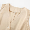 Lässiger zweiteiliger Anzug aus ärmelloser Weste und Hose aus Baumwollleinen für Damen