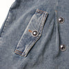 Trench-Coat en jean avec col polo et lacets