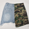 Tassel Special Stitched Camouflage Shorts for Women