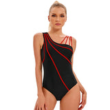 Conservative Color-Matching One-Piece Swimsuit