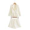 French Blazer Suit Shorts Two Piece Small Set