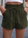 Lässige Shorts mit schräger Tasche und Pilz-Taille für Damen