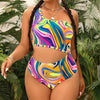 Plus Size Printed One Shoulder Sexy Swimsuit Women