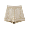 Street Casual Linen Embroidery Shorts for Women