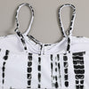 Split High Waist Boxer Lace Printing Swimsuit