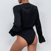 Black Long Sleeve Tight Jumpsuit for Women