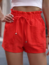 Casual Oblique Pocket Fungus Waist Shorts for Women