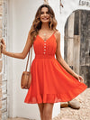 Casual Simple Solid Color Suspender Waist Dress