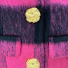 Asymmetrische Daikin-Knopf-Kurzmanteljacke aus Wolle mit Rundhalsausschnitt und Karomuster