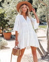 Rayon Layered Button-Up Beach Cover-Up