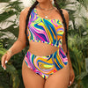 Plus Size Printed One Shoulder Sexy Swimsuit Women
