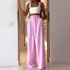 Summer Casual Solid Color Trousers Two-Piece Ladies Suit