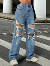 Casual Ripped Denim Trousers for Women