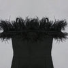 Black Feather Dress with Suspenders