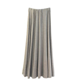 Gray Ice Silk Draping Long Skirt Figure-Flattering Casual Swing