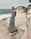 Striped Mesh Maxi Dress: Sexy Beach Vacation