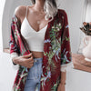 Tassel Bell Sleeve Floral Casual Rayon Sun Protection Shirt Beach Cover Up