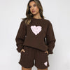 Graphic Peach Heart Long-Sleeve Sweater Set