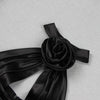 Black Backless Sleeveless Floral Slimming Dress