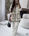 Knit Lounge Sets 2 Piece Long Sleeve Cardigan Coat Tops and Long Pants