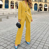 Long Sleeve Professional Small Blazer and Trousers Two-Piece Set