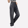 Lose Jeans aus Denim mit Zebramuster und Kontrastfarbe für Damen