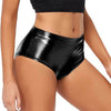 Colorful Metallic Coated Fabric Nightclub Stage Shorts for Women