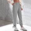Pantalon de survêtement décontracté gris, ample et droit, tendance, pour femmes