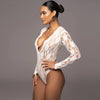 Sexy Lace See-through Long Sleeve Jumpsuit Top