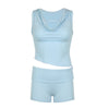 Asymmetric Vest with Waist Shorts Casual Pajamas Two-Piece Set for Women