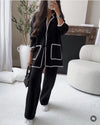 Knit Lounge Sets 2 Piece Long Sleeve Cardigan Coat Tops and Long Pants