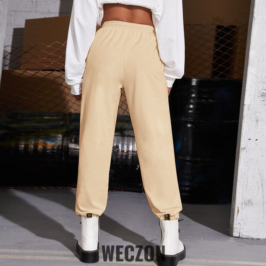 Women's Solid-Color Ankle-Tied Casual Exercise Pants