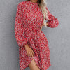 caftan dress High Round Neck Pullover Long Sleeve Printed