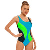 Color Match Backless Cutout One-Piece Swimsuit