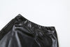 Faux Leather Sleeveless Vest Hip Skirt Sets for Women