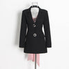 Bow Backless Solid Color Two Button Light Coat for Women