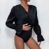 Black Long Sleeve Tight Jumpsuit for Women