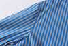French Intellectual Suede Stitching Vertical Striped Loose Shirt