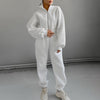 Long Sleeve Fleece Pullover with Elastic Band Trousers Sports Set