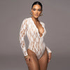 Sexy Lace See-through Long Sleeve Jumpsuit Top