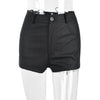 Hollow Out Tied Faux Leather Matte Personality Tight Shorts
