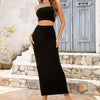 Chest Wrapped Cropped Two Piece Street Tight Skirt Set