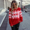 Women's Christmas Plush Pullover Long Sleeve Sweatshirt