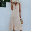 sleeveless loose casual solid color babydoll dress