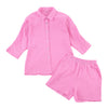 Pink Ninth Sleeve Thin Pajamas for Women