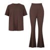 Loose T-Shirt with Wide-Leg Pants: Office Two-Piece Suit for Women