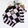 Grid Love Three Dimensional Crocheted Floral Vintage Sweater