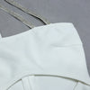 Cross Shoulder Cutout Bandage Bright Silk Tight Dress