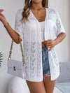 Hollow Out Knitted Cardigan: Short Sleeve Sun Protection Shirt for Women