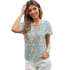 Women's Casual Vacation V neck Pullover Slim Fit Shirt